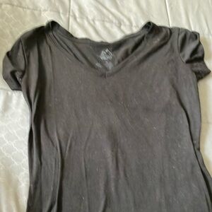 Classic Black V-Neck Women's Top